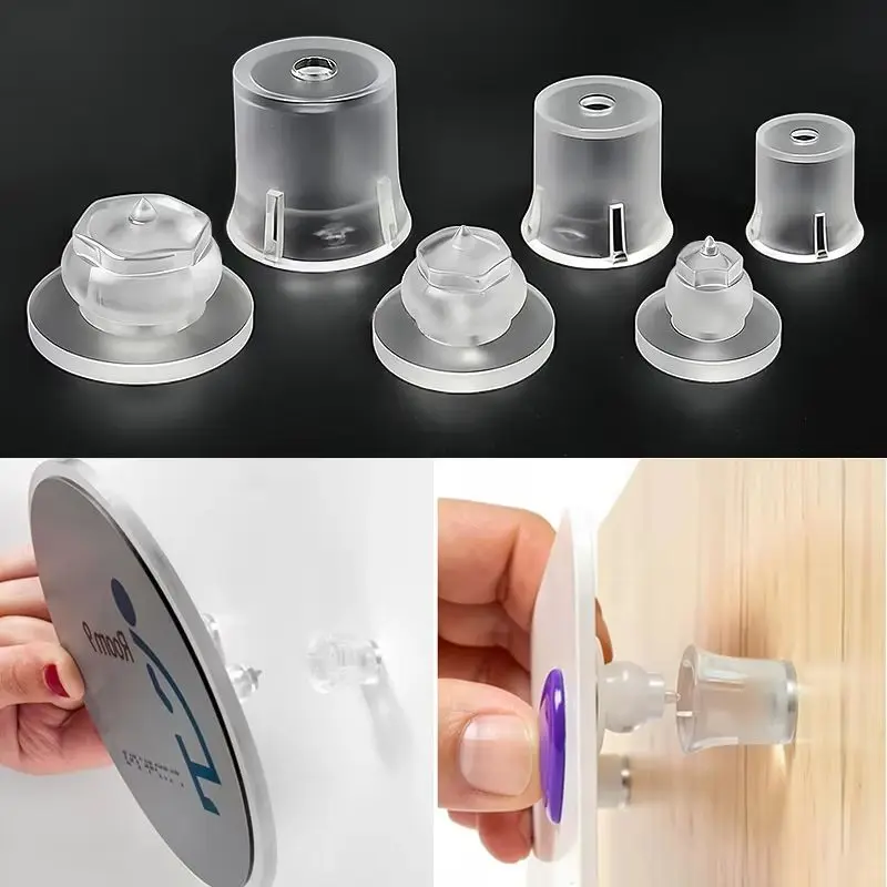 Wholesale 2000PCS Clear Acrylic Clip-in Standoffs Invisible Hidden Plastic Screws Advertising Nails Signs Billboard Standoffs