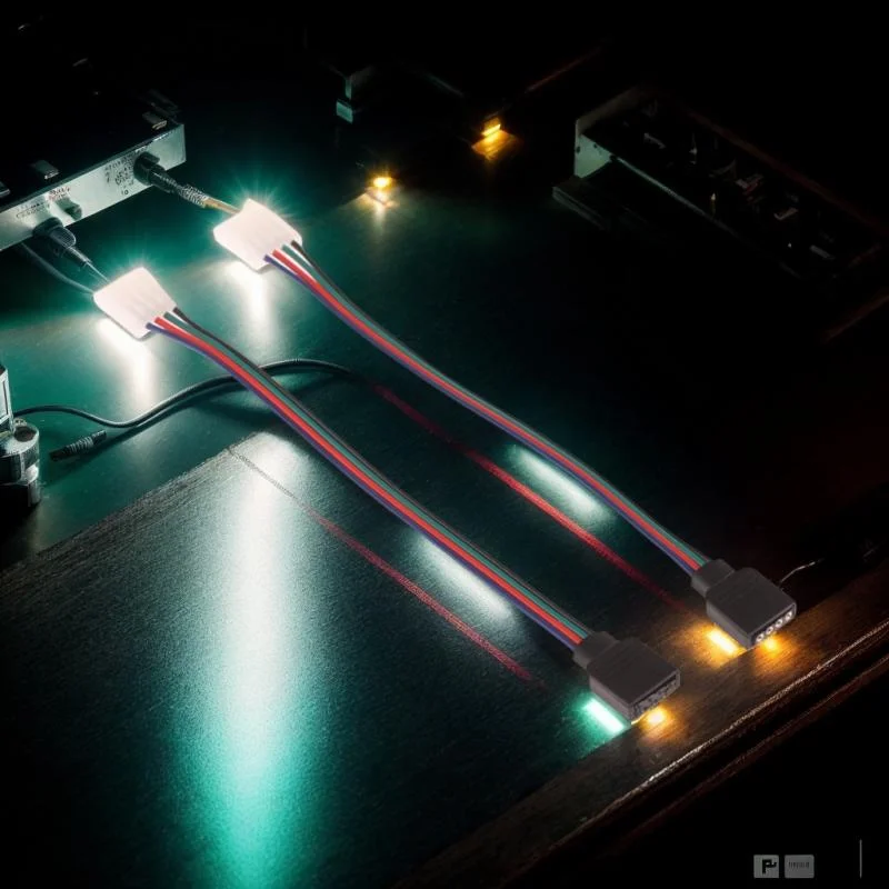 1/5PCS 4 Conductor Connector For RGBW LED Strips 16.5cm RGB 4 Pin LED Strip Light Connectors Strip To Power Adapter