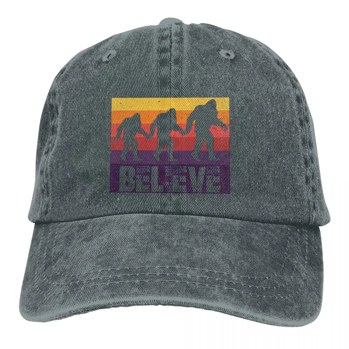 

Pure Color Cowboy Hats Believe Women's Hat Sun Visor Baseball Caps Bigfoot Sasquatch Peaked Trucker Dad Hat