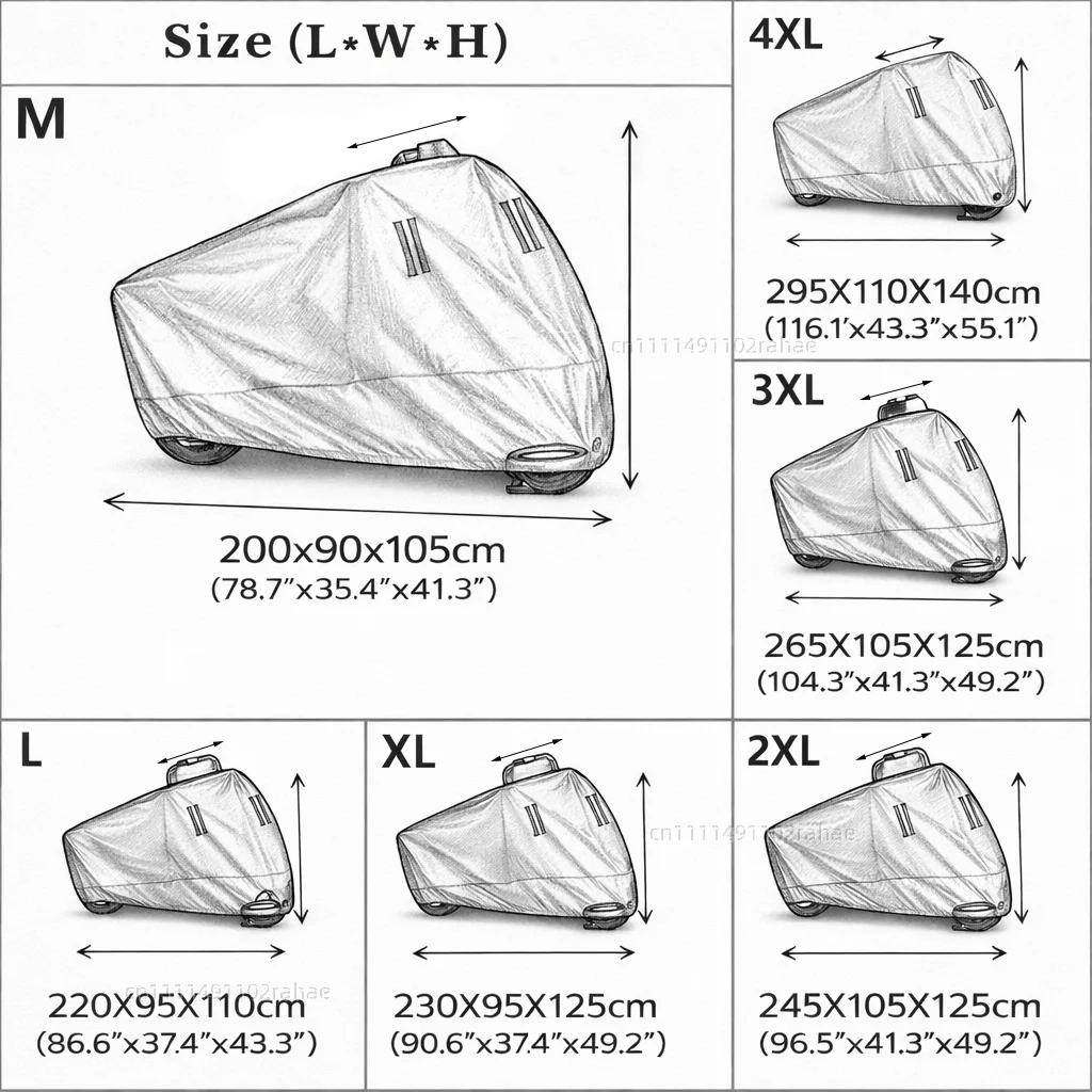 For RIEJU 500 500I Outdoor Motorcycle Cover Waterproof Heavy Duty Polyester Tarpaulin UV Protective Rain Dust Sun Scooter Cover