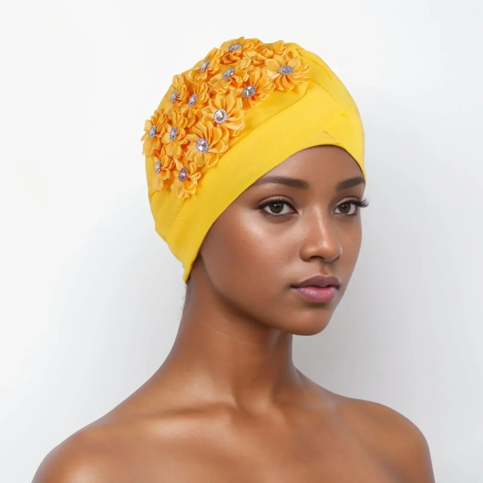 

Women Flower Hats Stretchy Muslim Hijab Turban Cap Indian Beanie Bonnet Chemo Cancer Cap Ladies Bandanas Chapeau Africain Femme