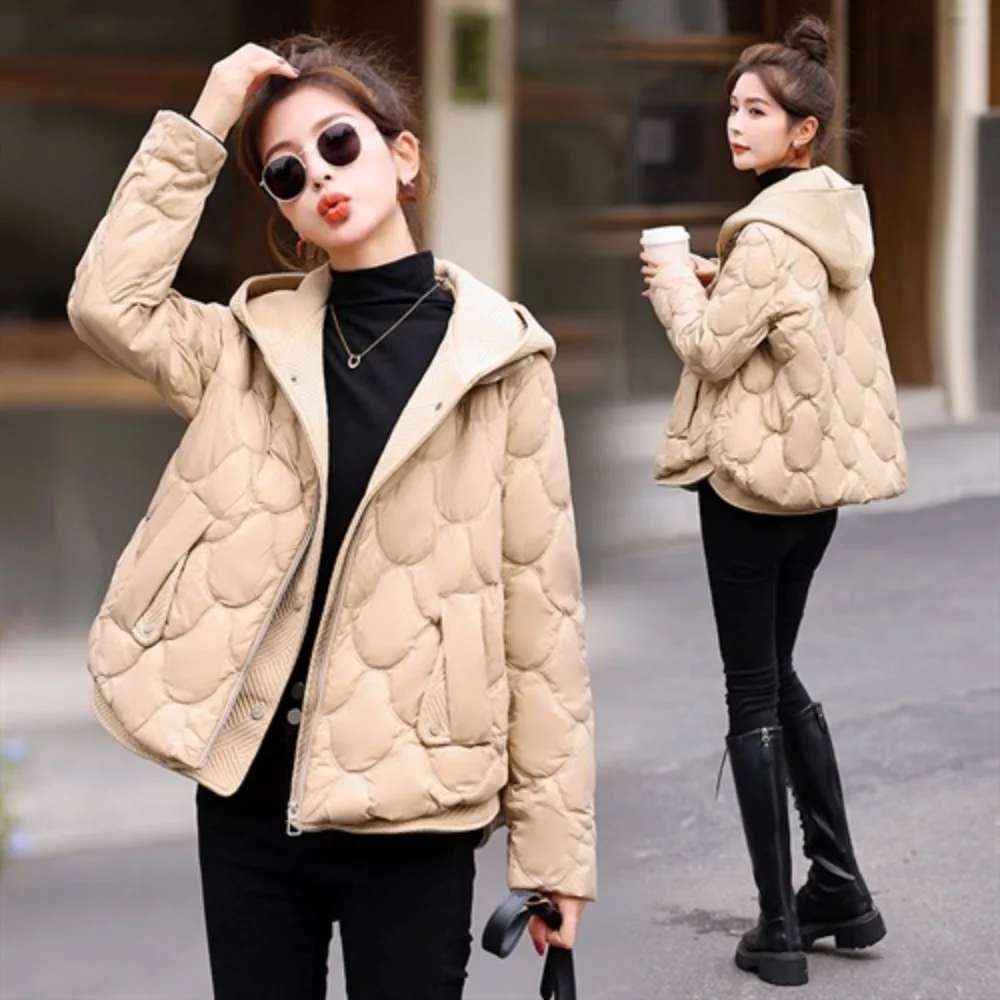 Down Jacket Women 2024 Winter White Duck Down Jacket Women Fluffy Puffer Coat Hooded Female Fashion Parkas Outerwear Feather