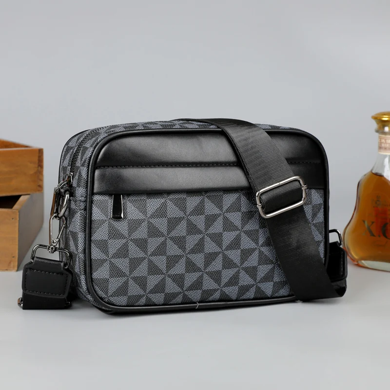 موضة نمط الرجال حقيبة صغيرة عالية الجودة بولي Leather الجلود Crossbody حقيبة ساعي للرجال أنيق الرجال حقيبة يد حقيبة كتف يعرض #4