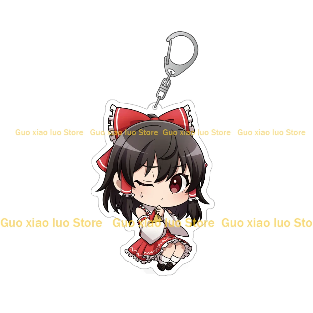 Anime Store Touhou Project Marisa Kirisame Reimu Hakurei Acrylic HD Characters Keychain Pendant Ornamen Fans Gifts About 6cm