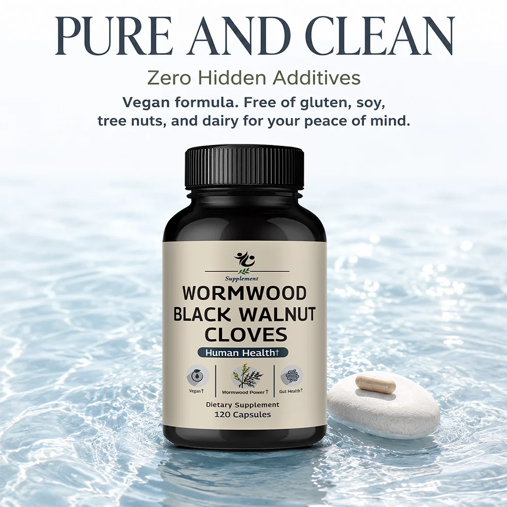 Wormwood Black Walnut Clove Capsules, with Wormwood herb, Black Walnut Extract, Cleanse, Detox, Intestinal Guard Formula
