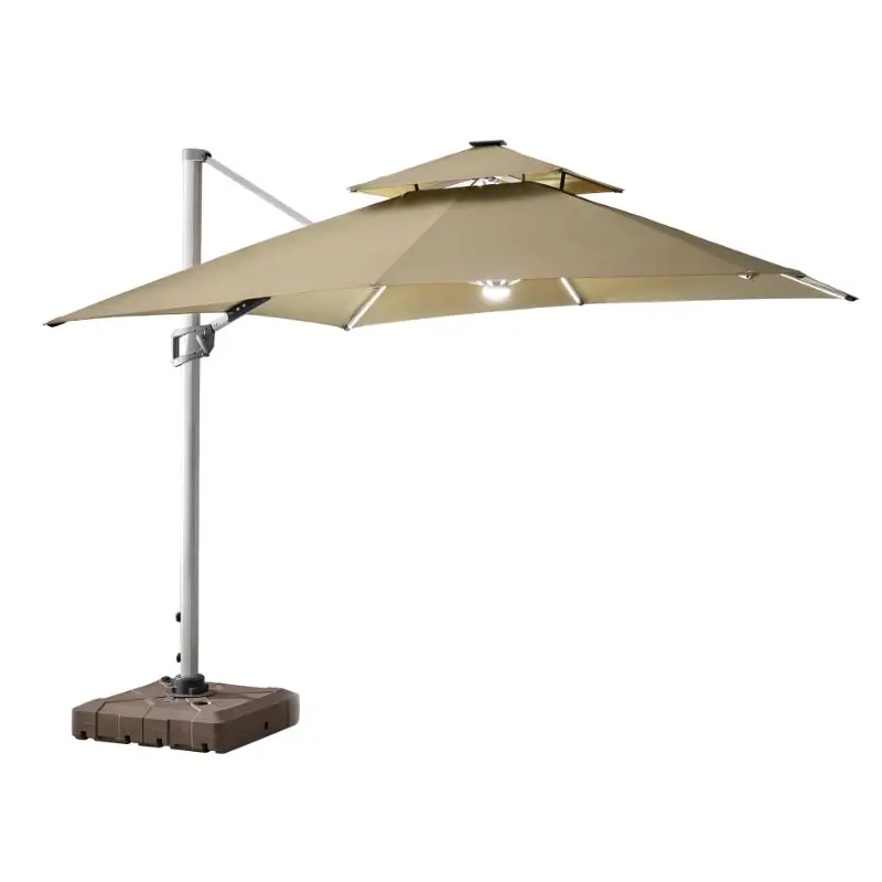 Outdoor Furniture Parasol Unique Patio Umbrella Pole Stylish MAP Mirror Bag Silk Modern Beach Umbrella for Garden Pool Aluminium