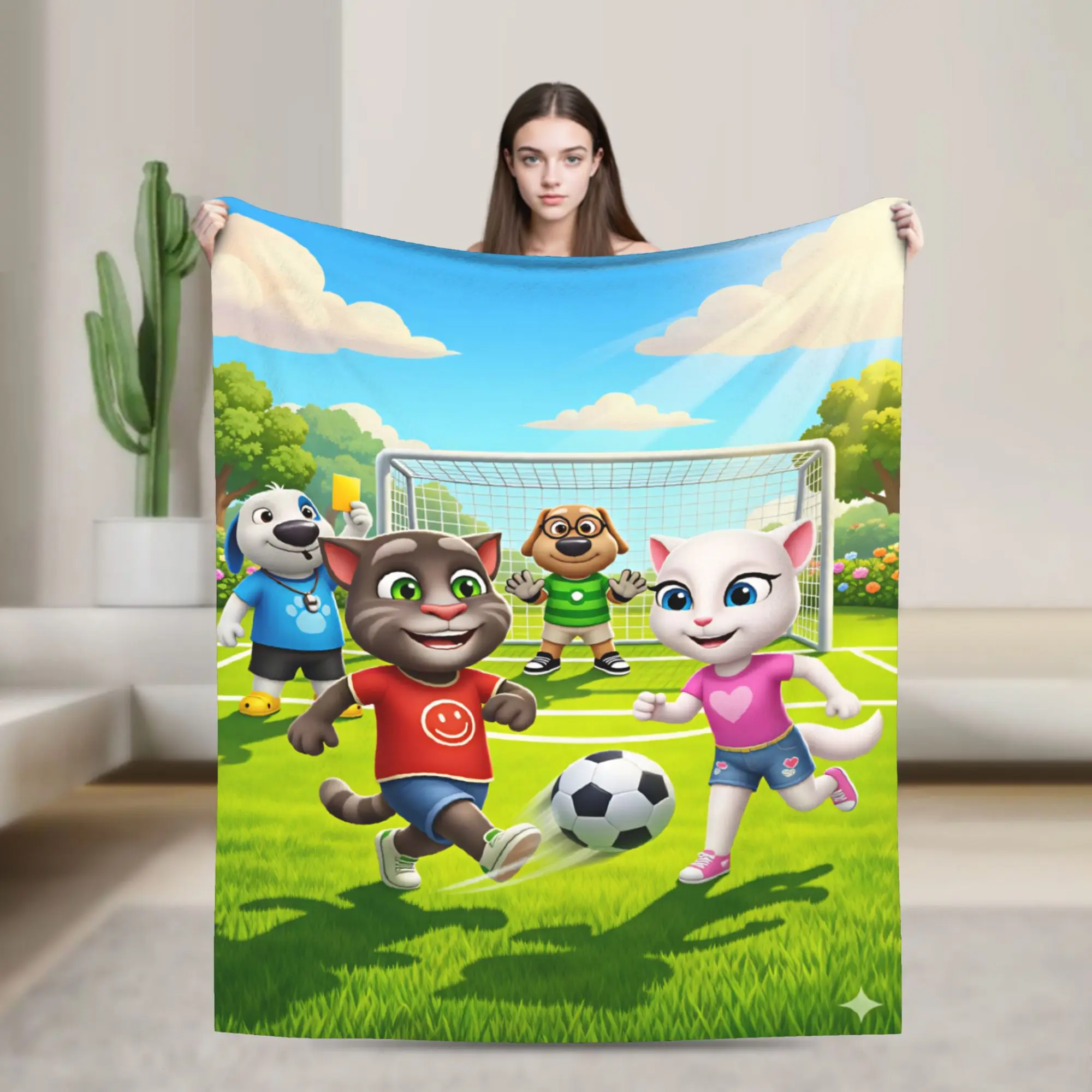 Game T-Talking T-Tom And F-Friends Soft Blankets  Picnic Plush Bedding Throws Funny Couch Chair Flannel Bedspread Sofa Bed Cover