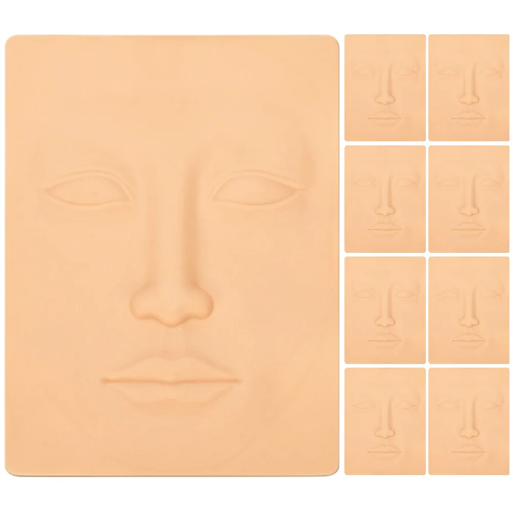 

10 Pcs Tattoos Practice Skin Face Makeup Exercise Silicone for Injection