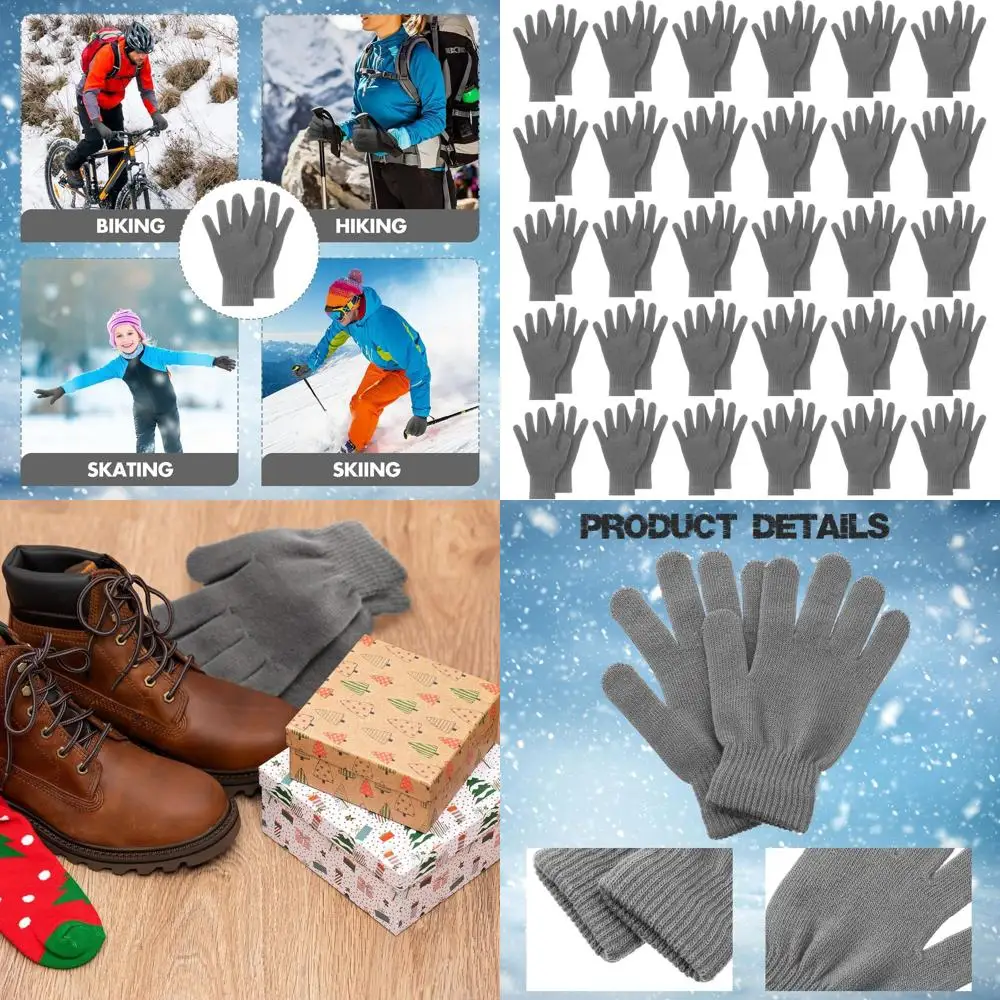 

50 Pairs Heavy-Duty Knit Winter Gloves, Plush Warmth for Men & Women, Unisex Suitable for All