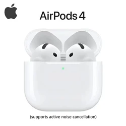 Apple Airpods 4 с мощным чипом активного шумоподавления H2, чехол для беспроводной зарядки Bluetooth 5,3, оригинальный, официальный, 100%