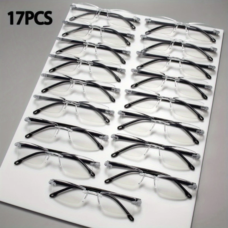

17pcs Anti-Blue Light Reading Glasses Retro Style Lightweight Plastic Frames for Men Women Digital Eye Strain Relief