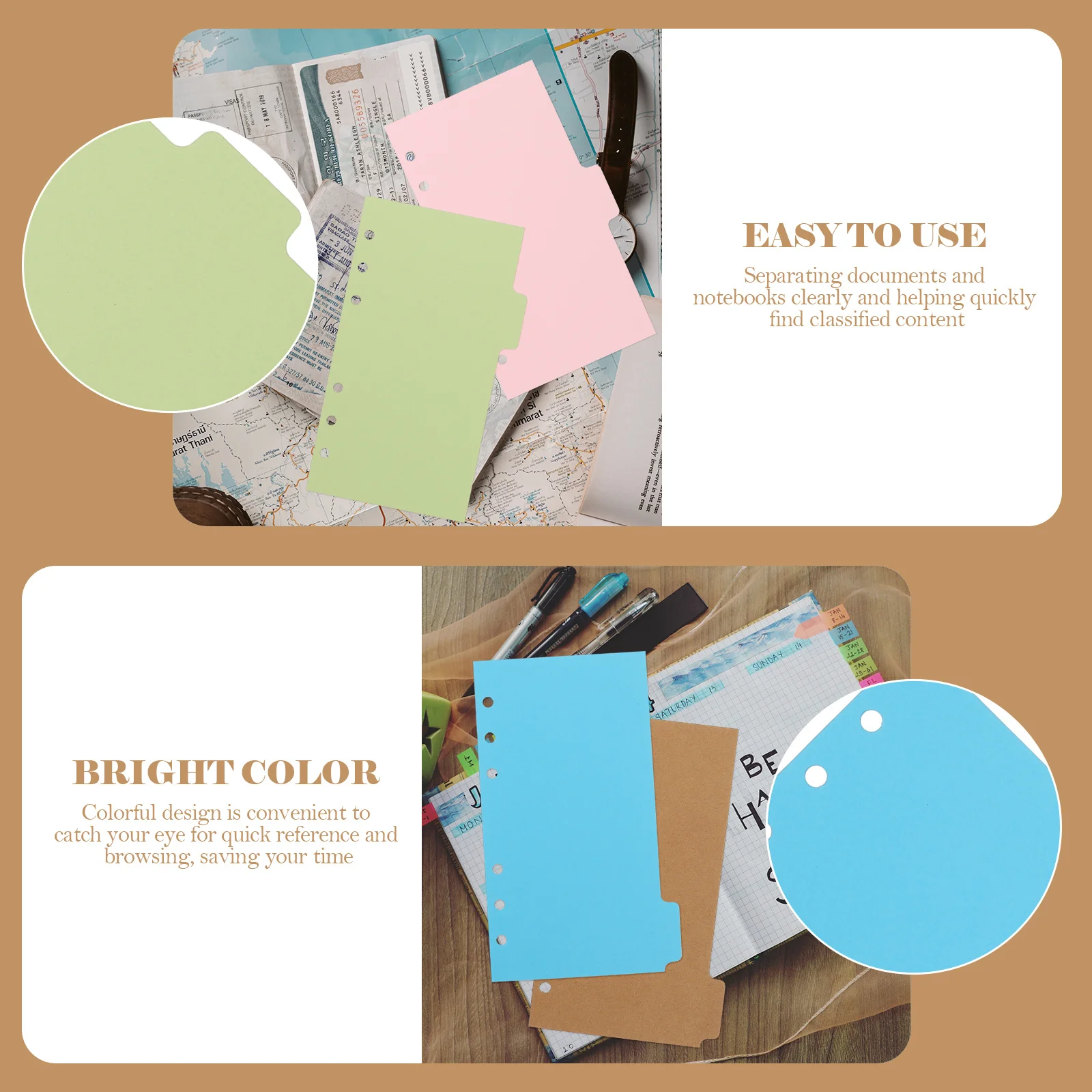 Divisori per indici professionali da 20 pezzi Schede per raccoglitori di carta scrivibili Divisori per schede colorate per l'organizzazione dei documenti Ufficio di studio