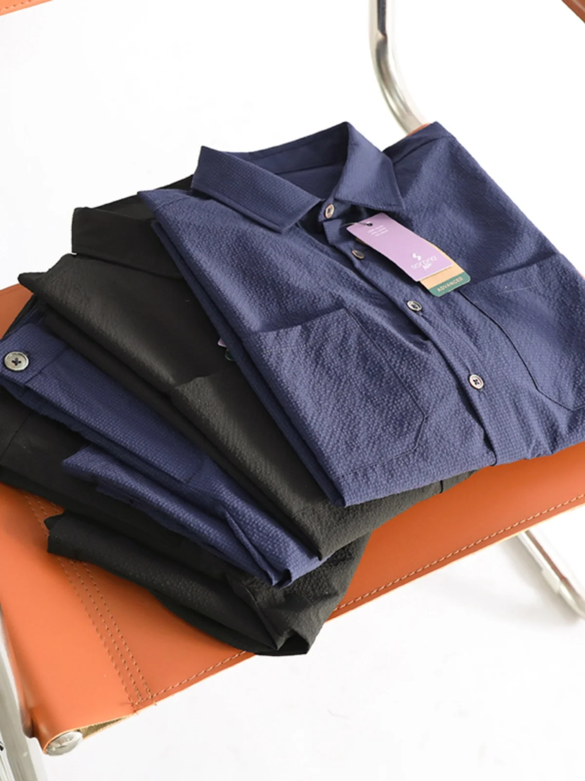 

Легкая летняя мужская рубашка с коротким рукавом, охлаждающая, в японском винтажном стиле, приталенного кроя, с острым воротником