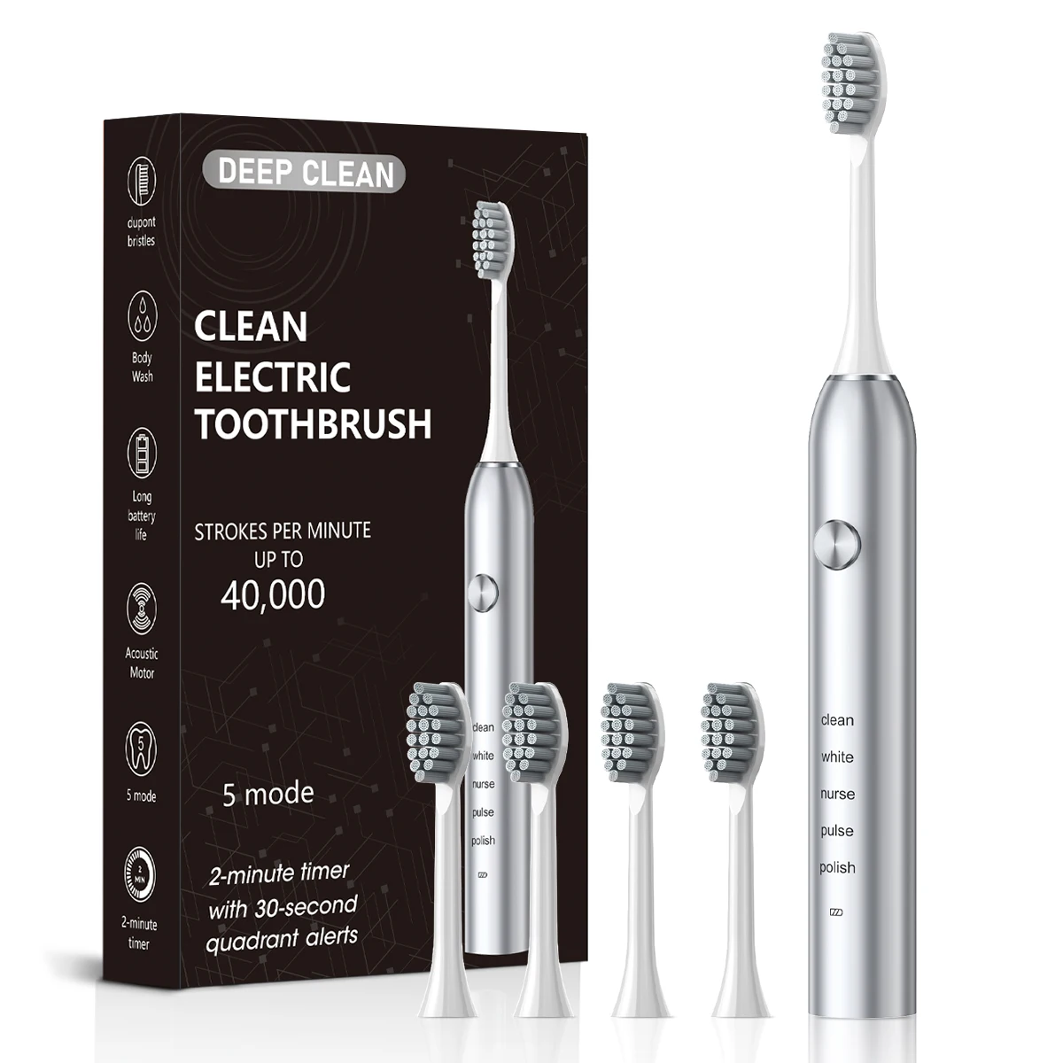 Electric toothbrush adult fully automatic charging model with sound waves, fine soft bristles, suitable for men and women