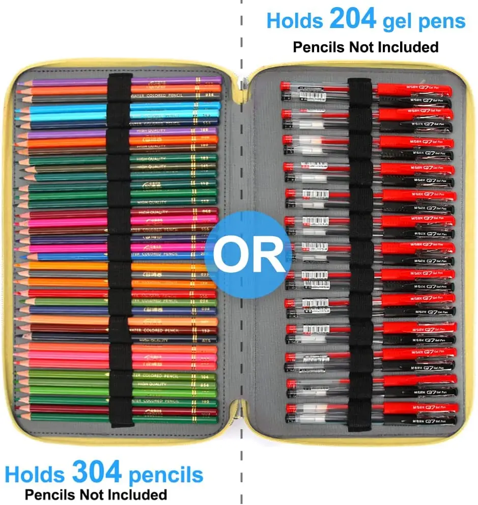 Цветной держатель для карандашей большой емкости, фотографический карандаш для цветных карандашей 300 или гелевых карандашей 200, портативный