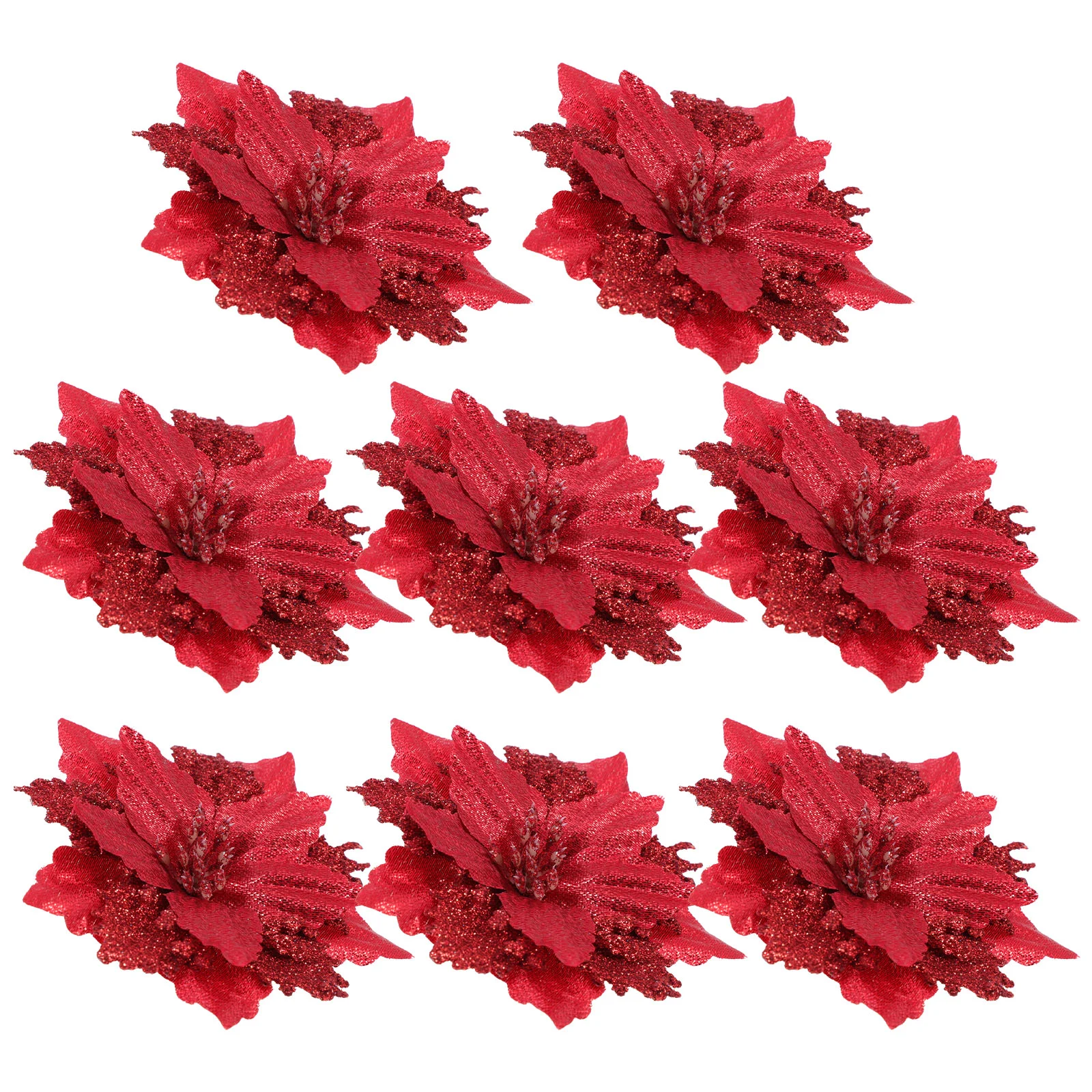 

8 Pcs Christmas Flower Flowers Xmas Artificial Simulated Wreath Scene Decoration Tree Simulation