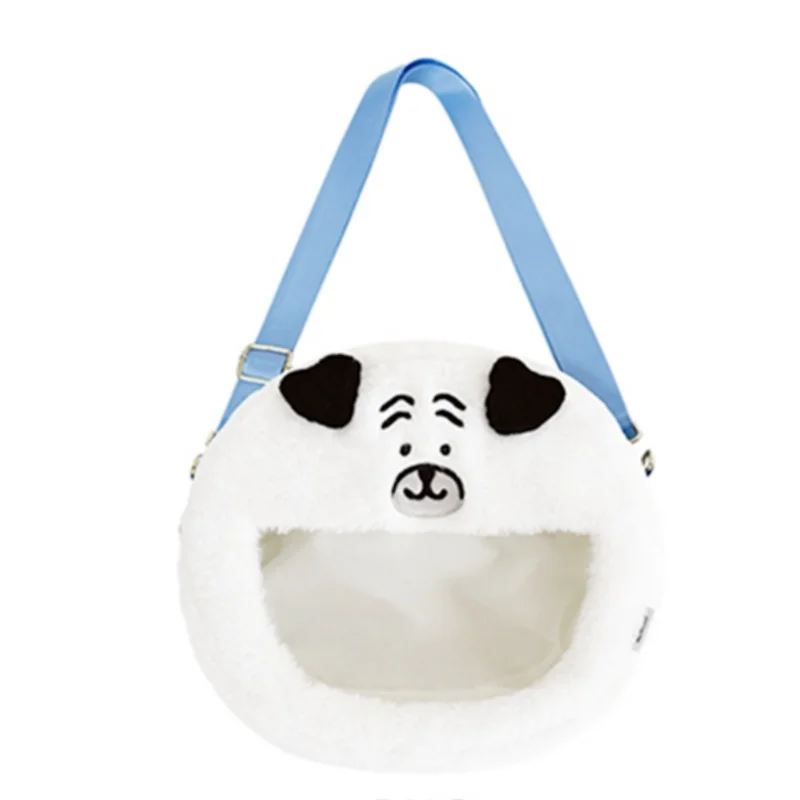 Miniso Borsa a tracolla portachiavi in peluche con orso autobloccante, borsa a tracolla in PVC trasparente carino, borsa tote trasparente alla moda