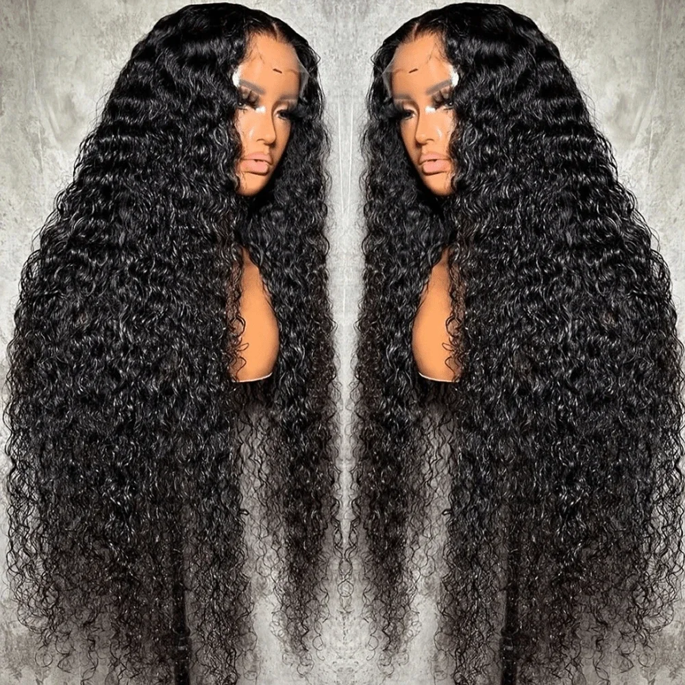 Perruque brésilienne bouclée en cheveux humains de 40-42 pouces, avec dentelle HD 13x4 ou 13x6, ondulations profondes, densité 220, pour femmes noires