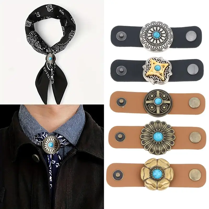 Retro Ethnic Style Scarf Clips Silk Ring Neckwear Buckle Securing Loop Vintage Decorative Accessories