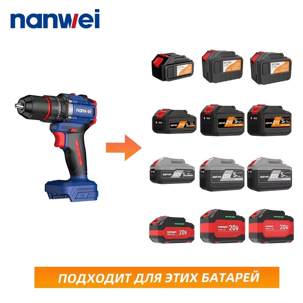 21V Brushless Cordless Drill Set Power Tools Combo Kit Lithium Battery Electric Screwdriver for Home DIY Woodworking