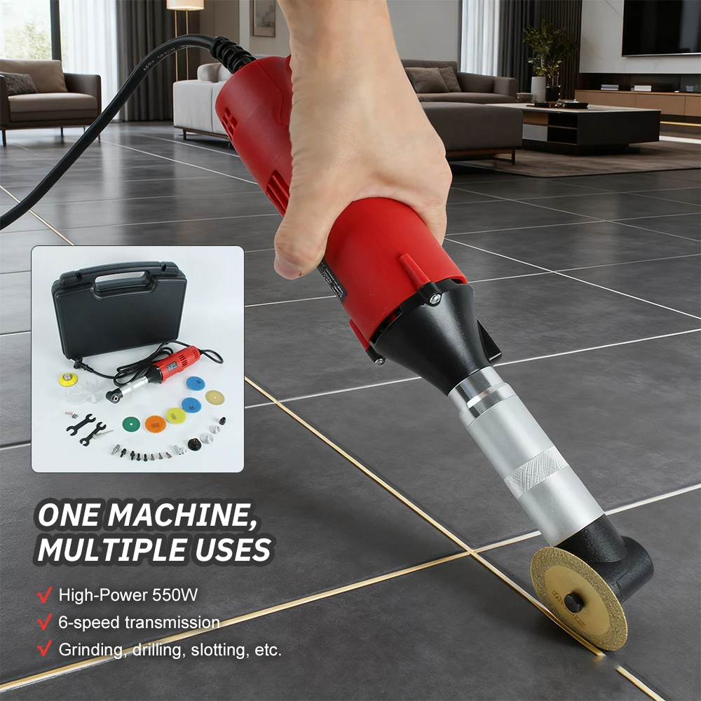 SIHAO 220V Portable Multi-Functional Electric Angle Grinder 90-Degree Elbow Grout Cleaning Tile Polishing Machine