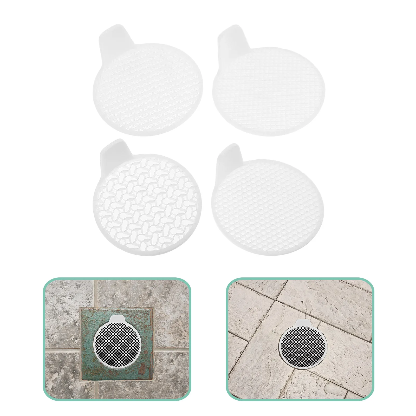 4Pcs Disposable Shower Tub Drain Hair Catcher Mesh Strainer for Bathroom Kitchen Sink Drain Cover Clog Prevention Flat Modern