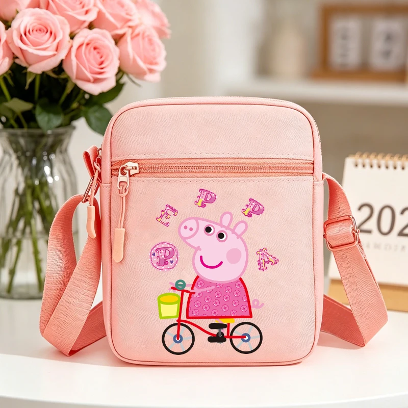 

Peppas Pig Crossbody Bags for Women Outdoor Sports Cute Shoulder Bag Student School Travel Fashion Messenger Pouch Girls Gift