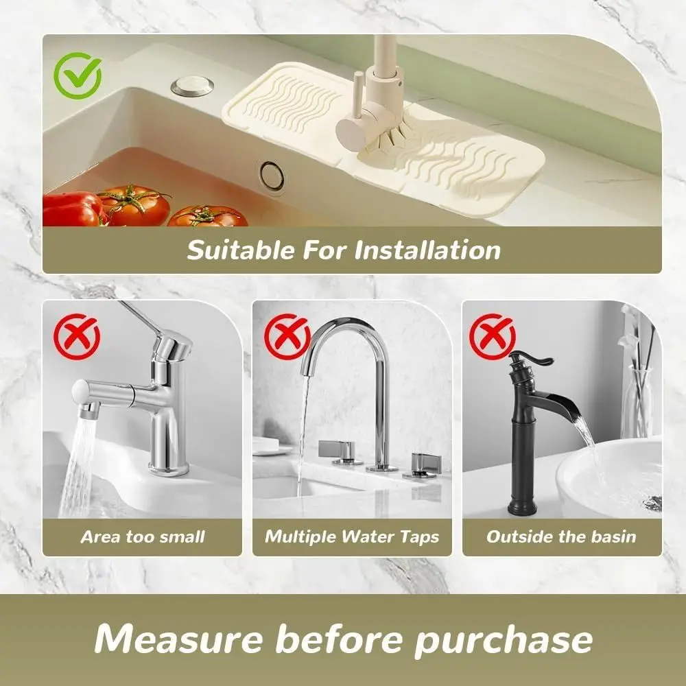 New Silicone Faucet Mat Durable Practical Water Catcher Mat Countertop Protector for Kitchen