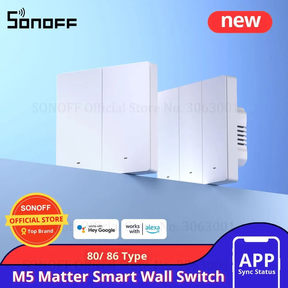 

M5 Matter 80/ 86 Smart Wall Smart Two-way eWeLink Remote Control Switchman Works with Alexa