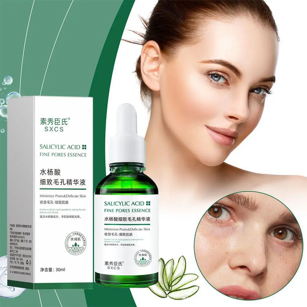 

30ML Salicylic Acid Acne Removing Serum Squalane Shrink Pores Facial Essence Vitamin E Moisturizing Skincare Products New