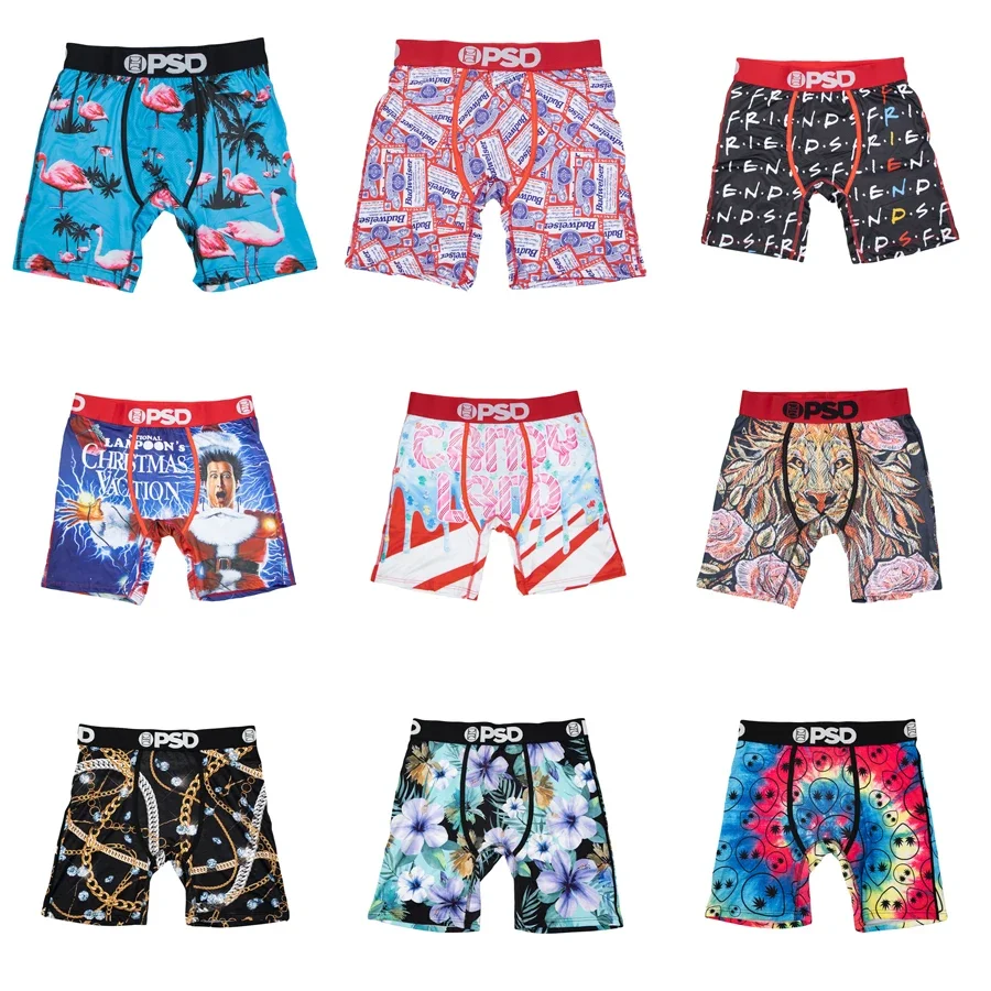 1Pcs Sexy Men Underwear Boxers Men\'s Panties Lingerie Breathable Printed Male Underpants Plus Size Man Boxer Briefs Mens Trunks