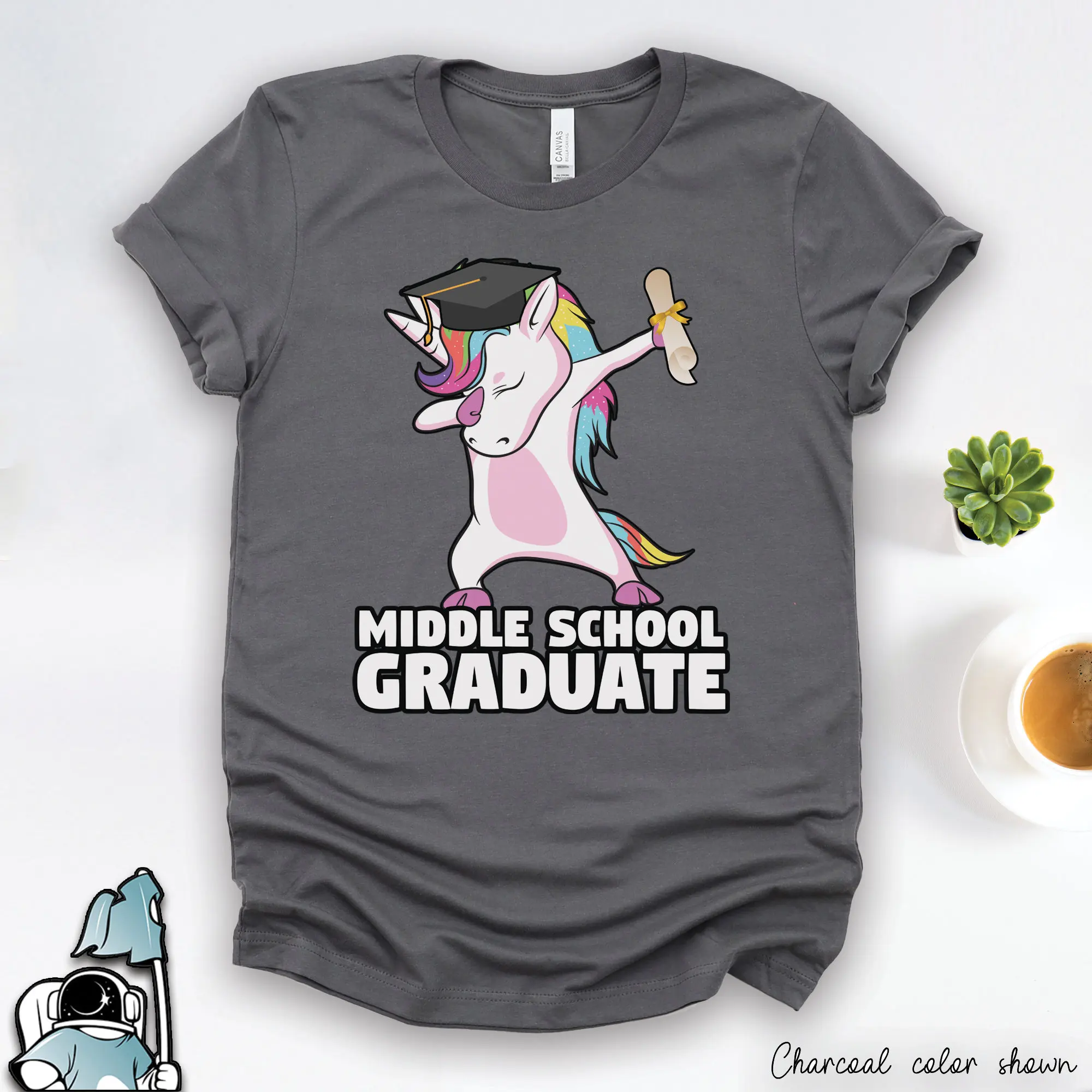 Middle School s Graduation T Shirt Dabbing Unicorn Grad Party