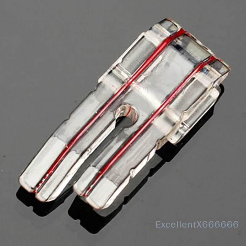 Domestic Sewing Machine Accessory - Plastic Clear Parallel Stitch Foot Presser Border Guide Tool for Accurate Seams