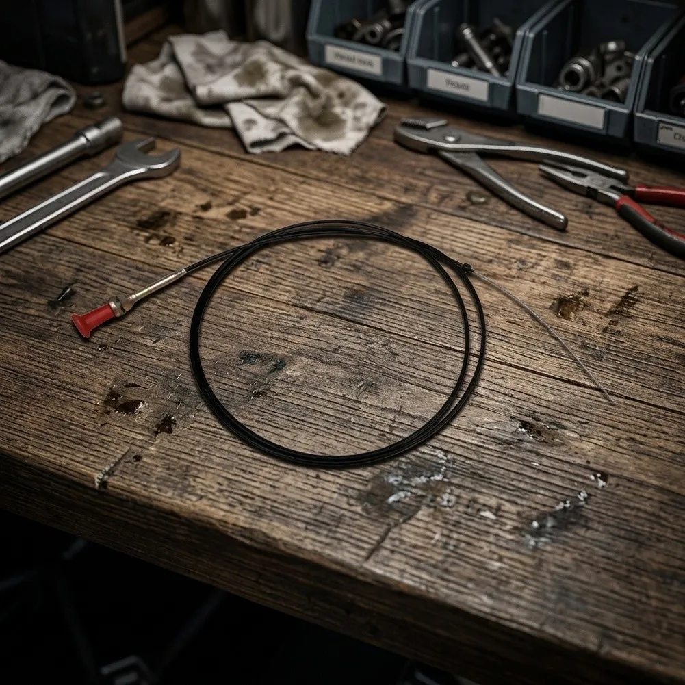 2100mm Engine Shutdown Cable for Fordson For Dexta Tractors Resistant Stainless Core Heat Resilient PVC Outer Jacket