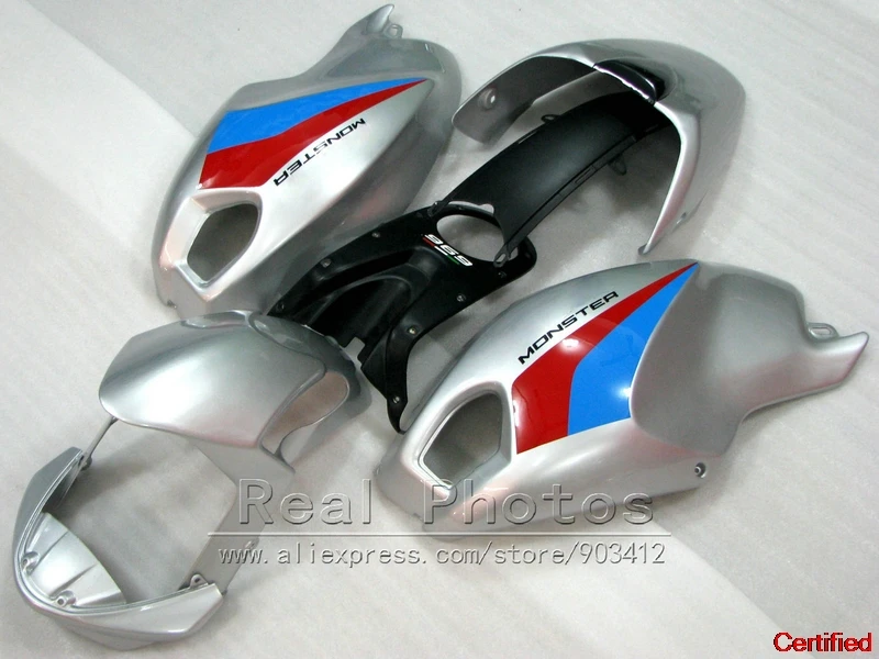

Motorcycle fairing kit for Ducati fairings monster 696 silver black fairing set monster 796 HR69