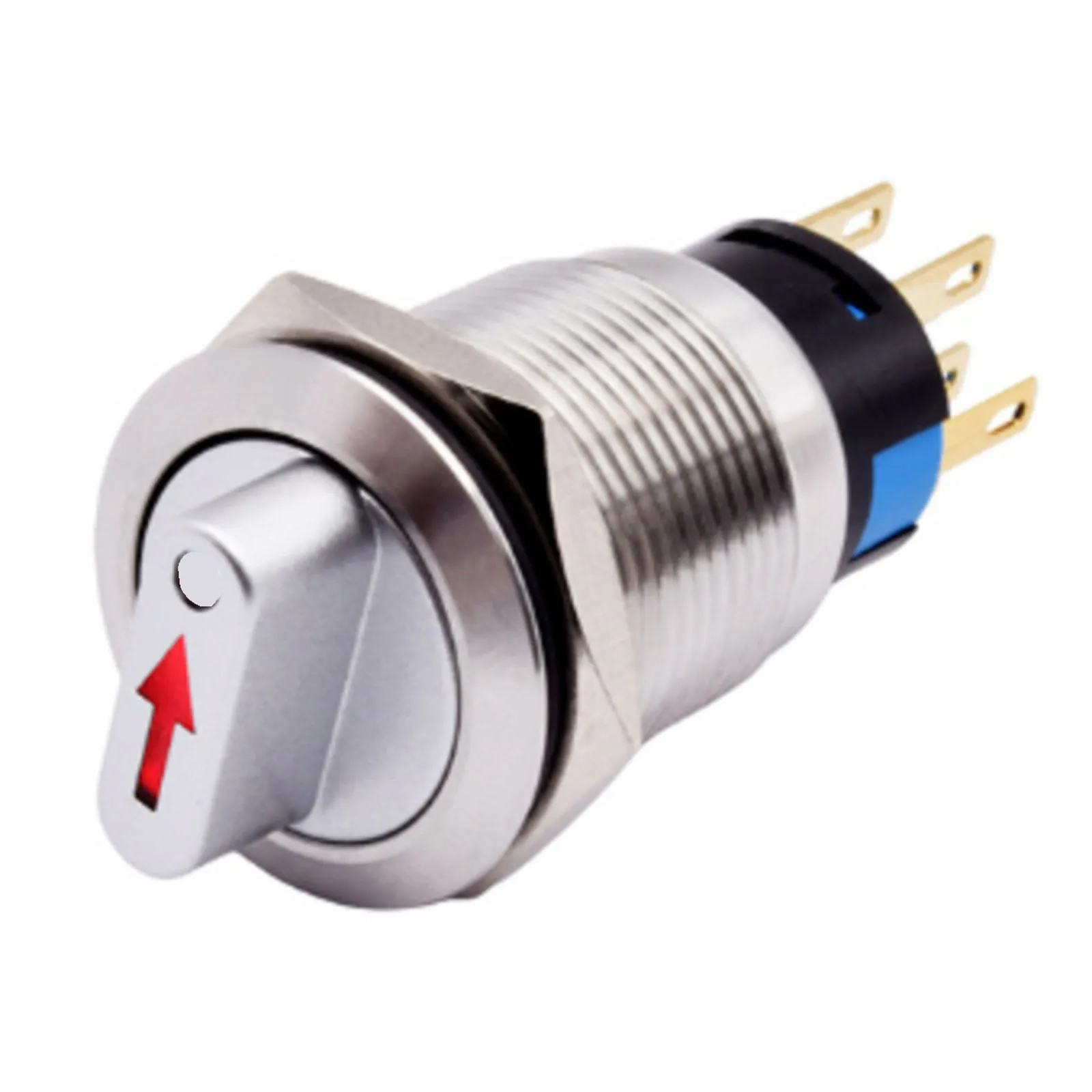 3 Position Rotary Button Switch 12-24V 19mm 0.75inch Hole 5A Momentary Self-reset Silver Contacts High Quality