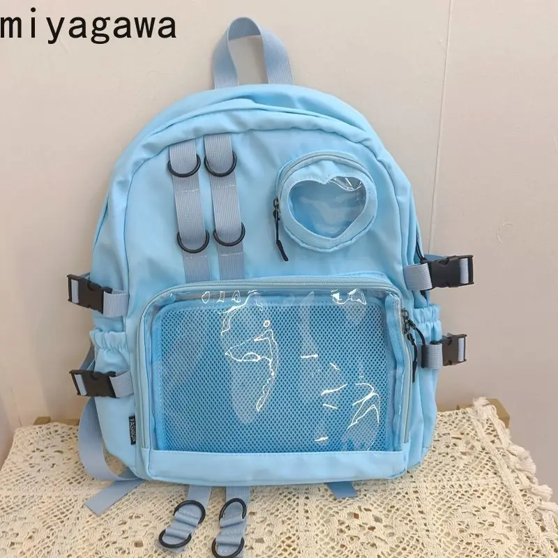 Miyagawa Japanese Love Pain Bag Backpack Transparent School Bag Female Large Capacity Student Backpacks