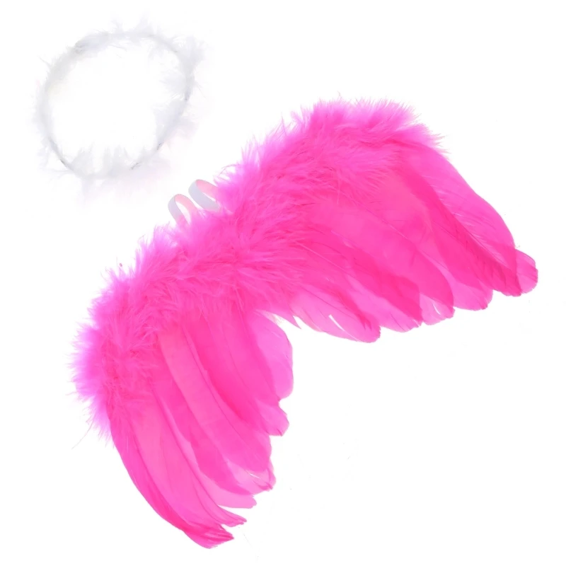 

Cosplay Angel Fairy Wings Photography Props with Circle Baby Photoshoot Wings 0-6 Infant Angel Wing Baby Prop Decor