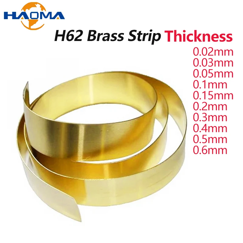 1 Meter Brass Foil Roll Brass Plate Brass Strip Thickness 0.02-0.6mm