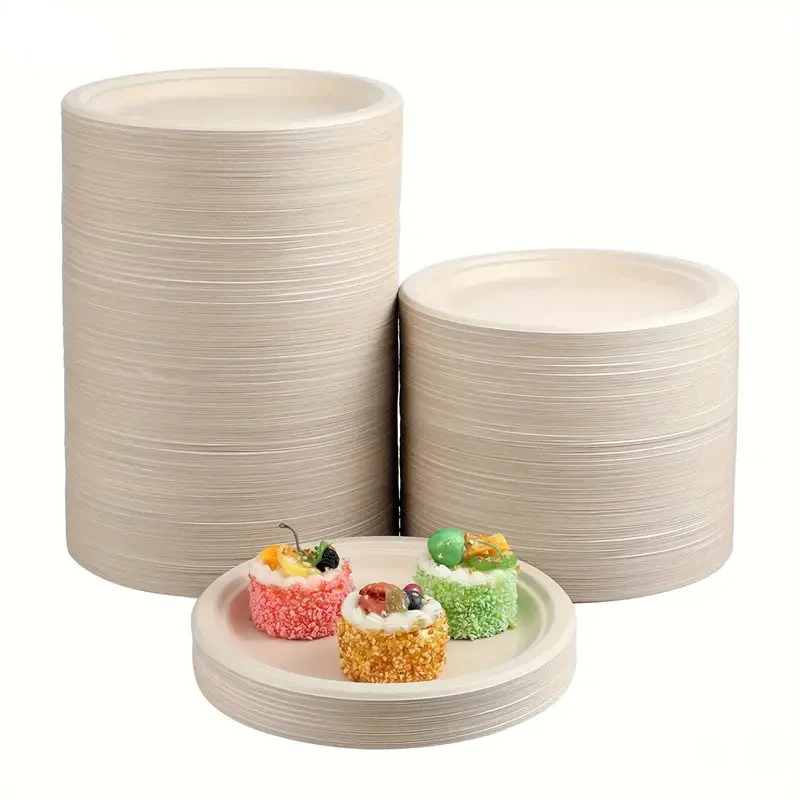 50PCS Disposable Paper Plates Convenient Clean Disposable Paper Plates Lunch Gatherings Cake Dessert Camping Party Kitchen