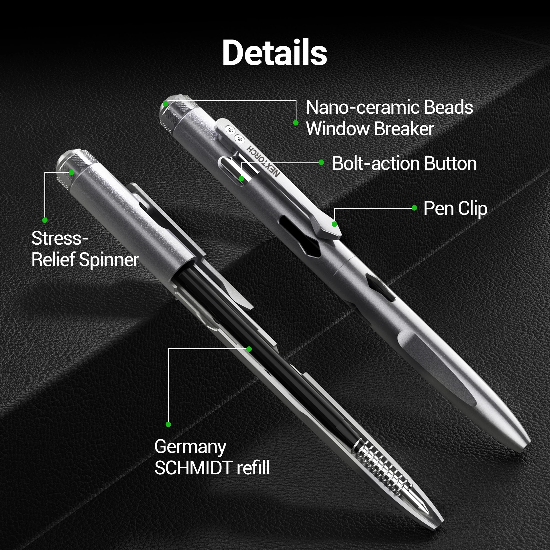 NEXTORCH NP11 Ti Military Tactical Pen High Quality Titanium alloy Self Defense pen  EDC Tool with Broken Window Ceramic Beads