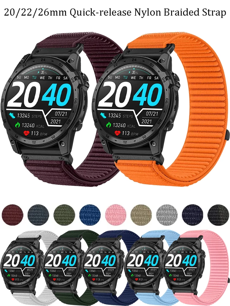 20/22/26 mm geflochtenes Nylonarmband mit Schnellverschluss für Garmin Fenix 8/Tactix 8/Quatix 8 Sports Bequemes Band Garmin Instinct 3 Gürtel