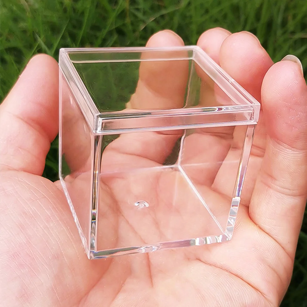 

12Pcs Mini Square Clear Plastic Candy Storage Box Organizer Transparent Container for Jewelry Beads Gift Packaging