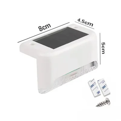 Warm witte LED Solar Step Lamp Path Trap Outdoor Tuinverlichting Waterdichte balkonlichtdecoratie voor Patio Trapheklicht