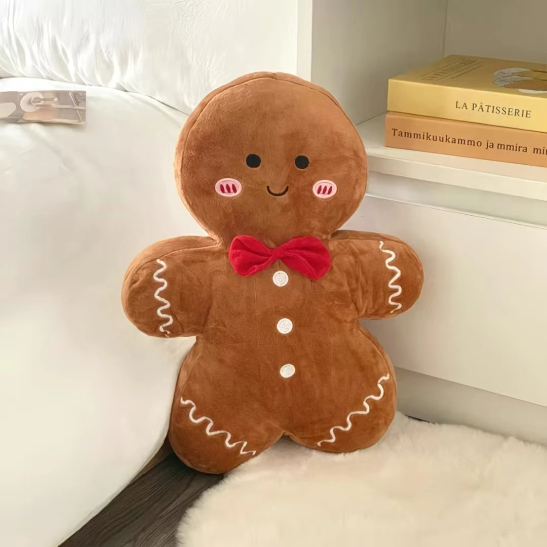 Lovely Happy Christmas Series Plush Toys Cute Soft Pillow Stuffed Gingerbread Man Xmas Tree Party Decor Accompany Doll Kid Gifts