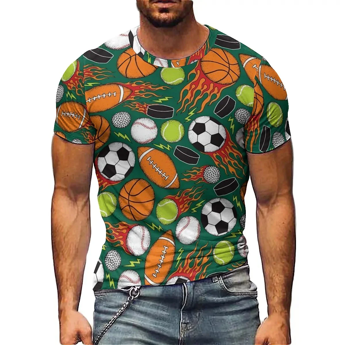 

All-Season Color Block Splatter Print Men's 3D Printed Short-Sleeve T-Shirt - Silky Holiday Gift Top
