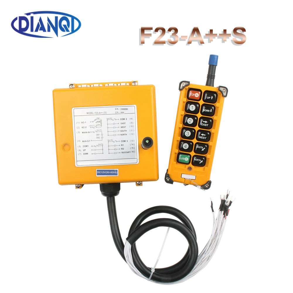 

Industrial Wireless Radio remote controller switch 1 receiver+1 transmitter speed control Hoist Crane Control Lift CraneF23-A++S