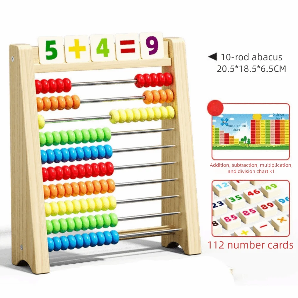 Calculating Beads Wooden Educational Counting Wooden Counting Number Arithmetic Abacus Montessori Colorful Beads Math Learning
