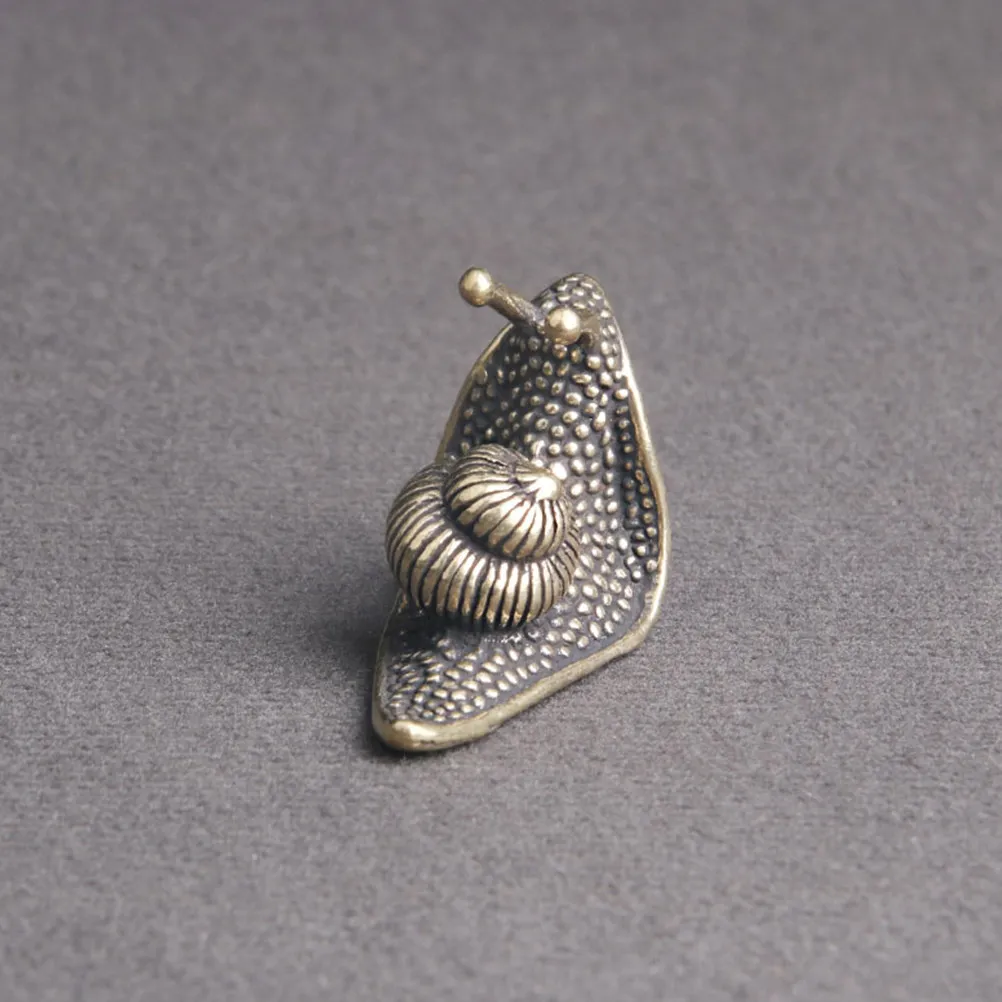 Brass Tea Pet Snail Decor Retro Desktop Snail Ornament Creative Table Decoration Office Home Use Brass Decor Tea Pet