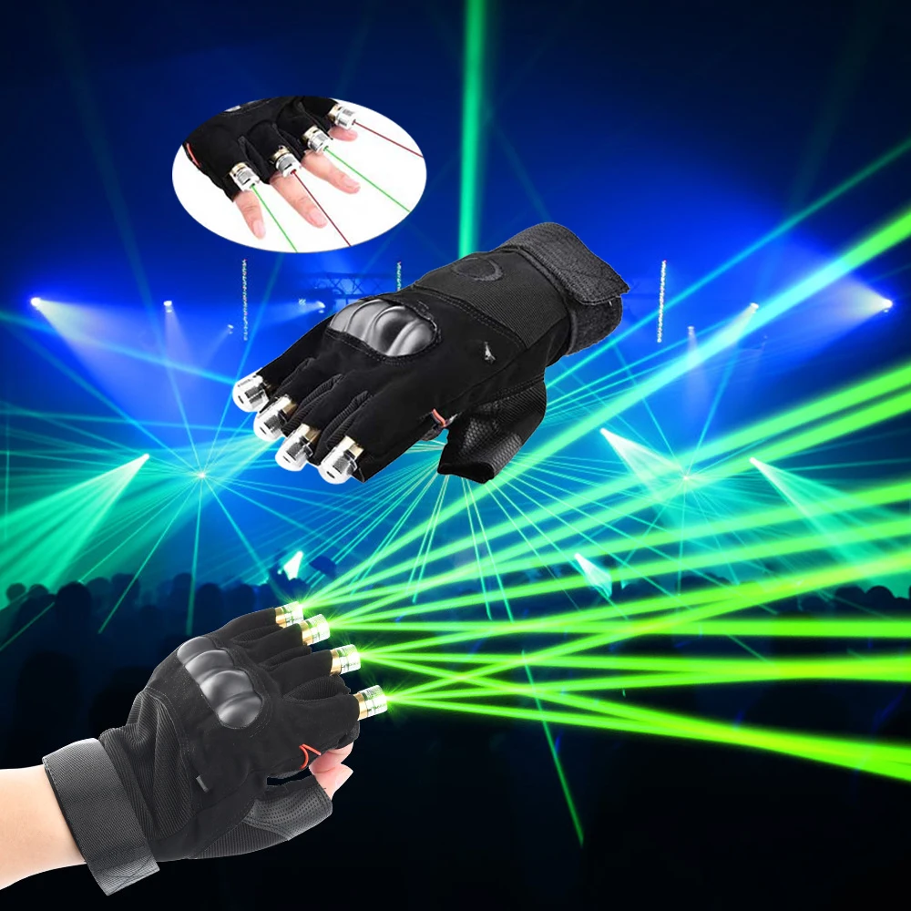 

Green Laser Gloves Laser Beam Flash Finger 4 Heads Emitting Charging Drive Laser Stage Light DJ Party Display LED Light